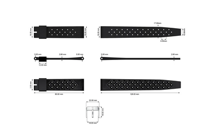Yema Tropic Rubber Strap 19mm Black Ref. YSUP-TP19-SS