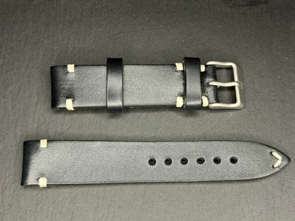 Yema Vintage Lederarmband 19 mm Schwarz Ref. SYA62-19-SS