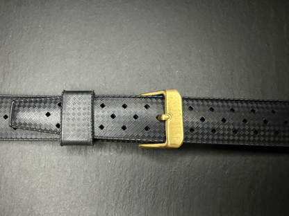 Yema Tropic Rubber Strap 19 mm Black with Bronze Buckle Ref. YSUP-TP19-BZ