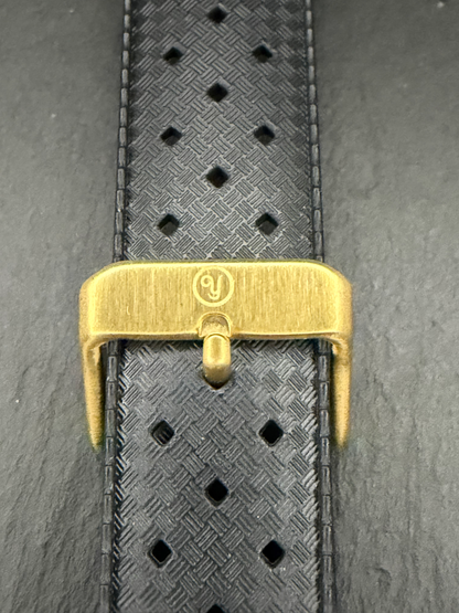 Yema Tropic Rubber Strap 20mm Black with Bronze Buckle Ref. YSUP-TP20-BZ